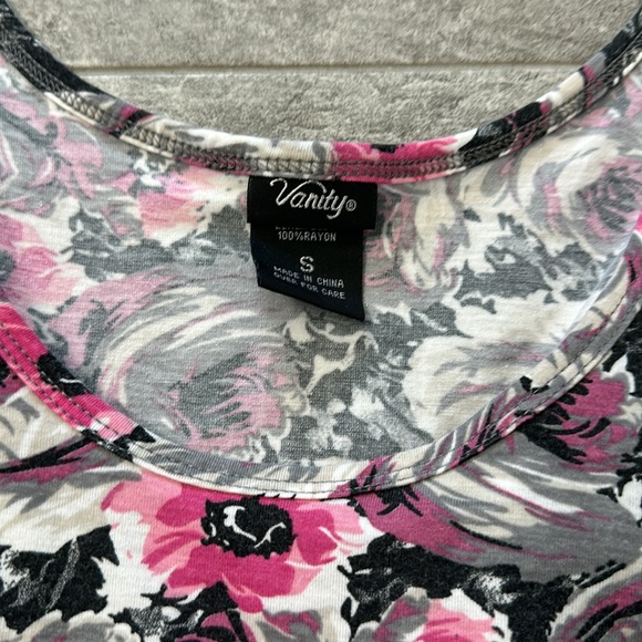 Pink and Grey Flower Tank Dress - Picture 3 of 8